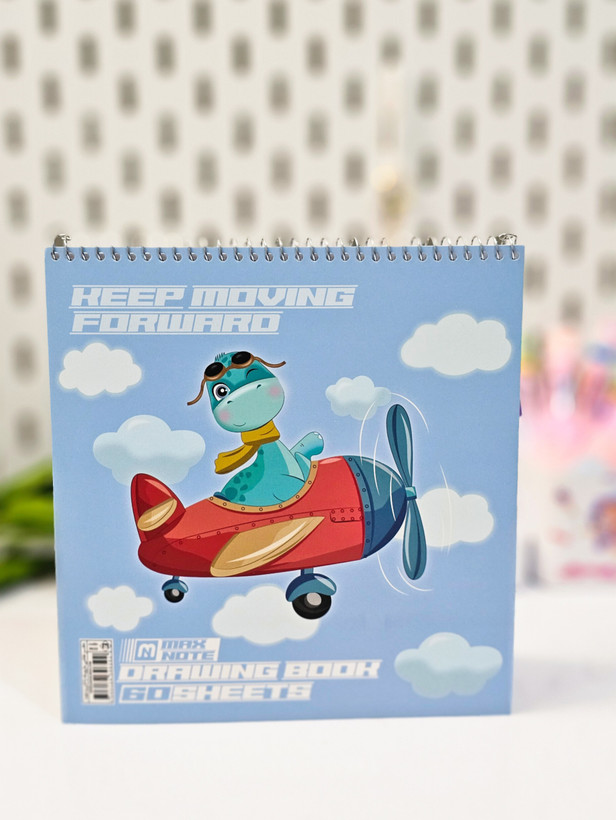 دفتر نقاشی مربعی جلد مقوایی ۶۰ برگ هواپیما