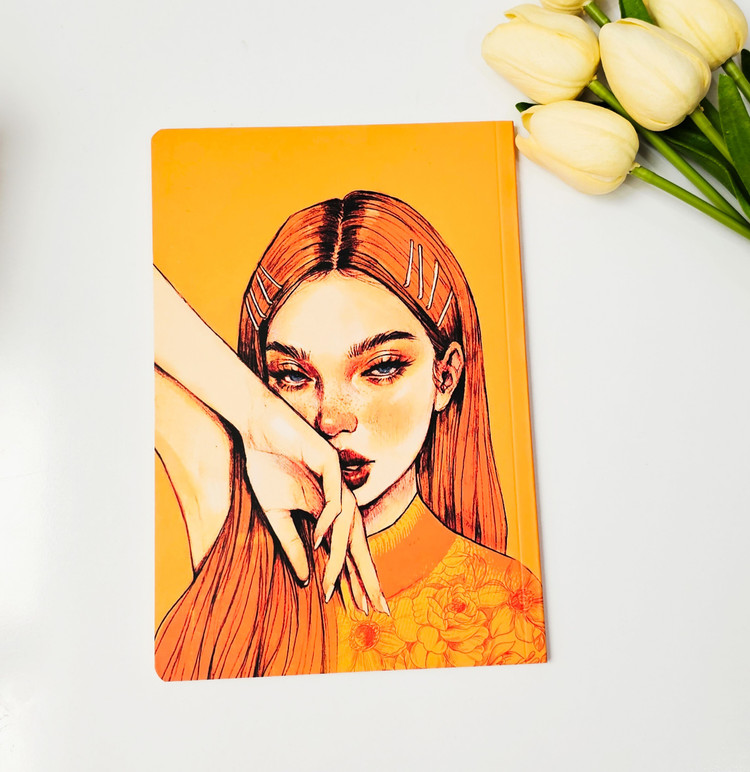 دفتر جلد مقوایی برند سویل ۵۰ برگ دختر نارنجی