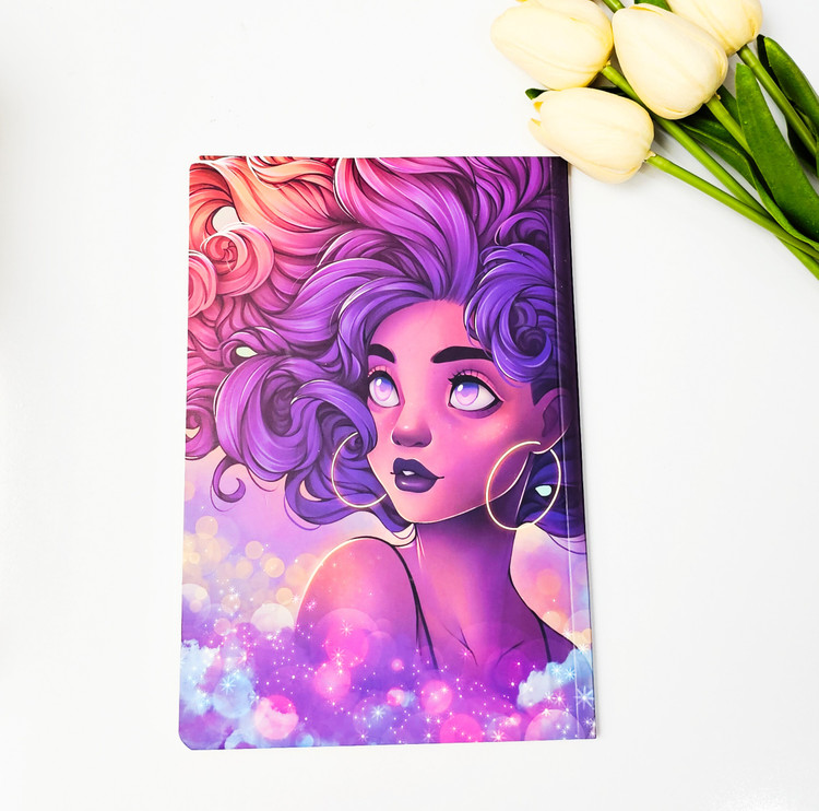 دفتر جلد مقوایی برند سویل ۵۰ برگ دختر بنفش