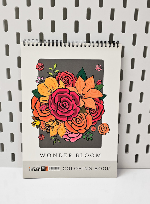 دفتر رنگ آمیزی بزرگسالان برند ایمان نوت ۴۰ برگ گل