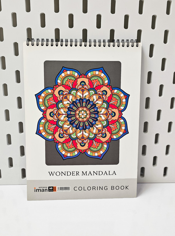 دفتر رنگ آمیزی بزرگسالان برند ایمان نوت ۴۰ برگ ماندالا