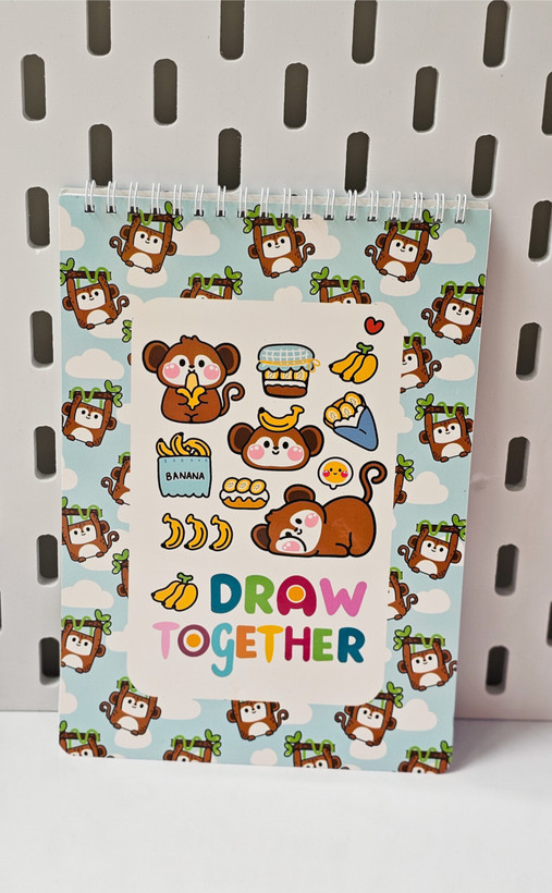 دفتر نقاشی جلد گلاسه برند پانداک ۴۰ برگ میمون