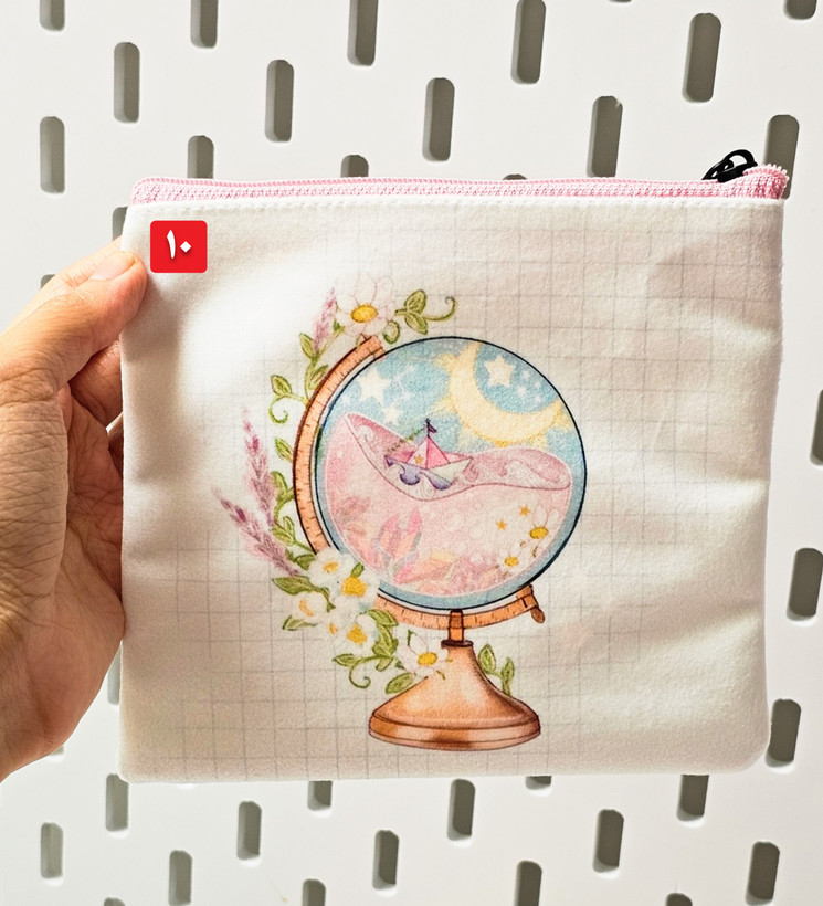 کیف پد بهداشتی فانتزی مخملی کره زمین