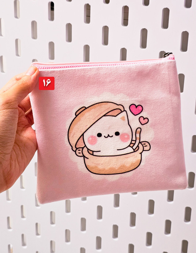 کیف پد بهداشتی فانتزی مخملی گربه