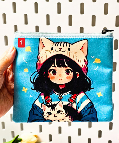 کیف پد بهداشتی فانتزی مخملی دختر ابی