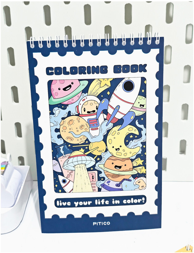 دفتر رنگ آمیزی بزرگسالان برند پیتیکو ۱۶ برگ سرمه ای