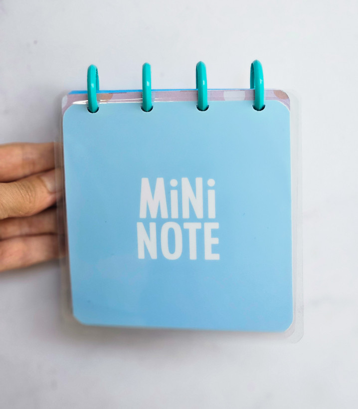 دفترچه دکمه ای جلد پرس شده آبرنگ ۱۰۰ برگ ابی