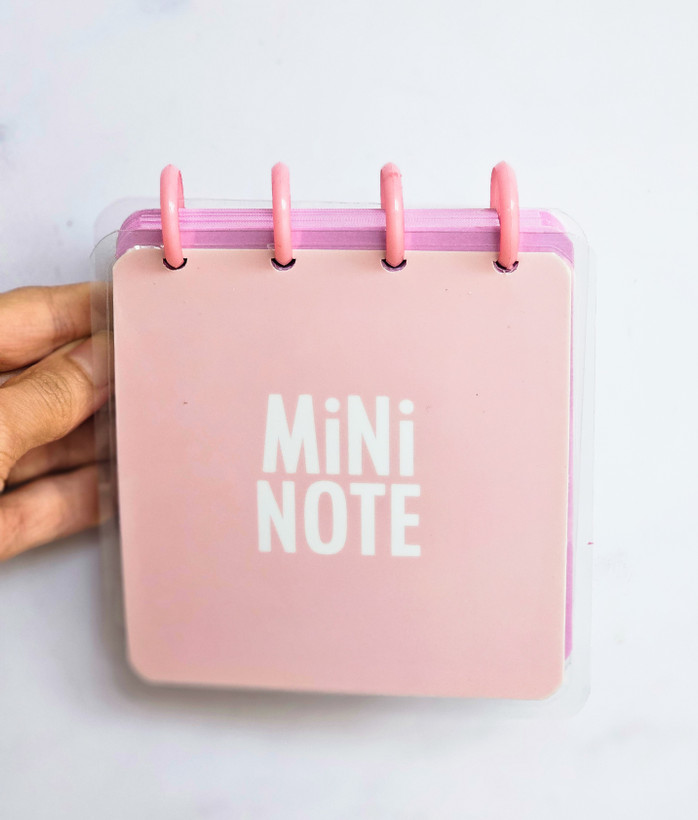 دفترچه دکمه ای جلد پرس شده آبرنگ ۱۰۰ برگ صورتی کم رنگ