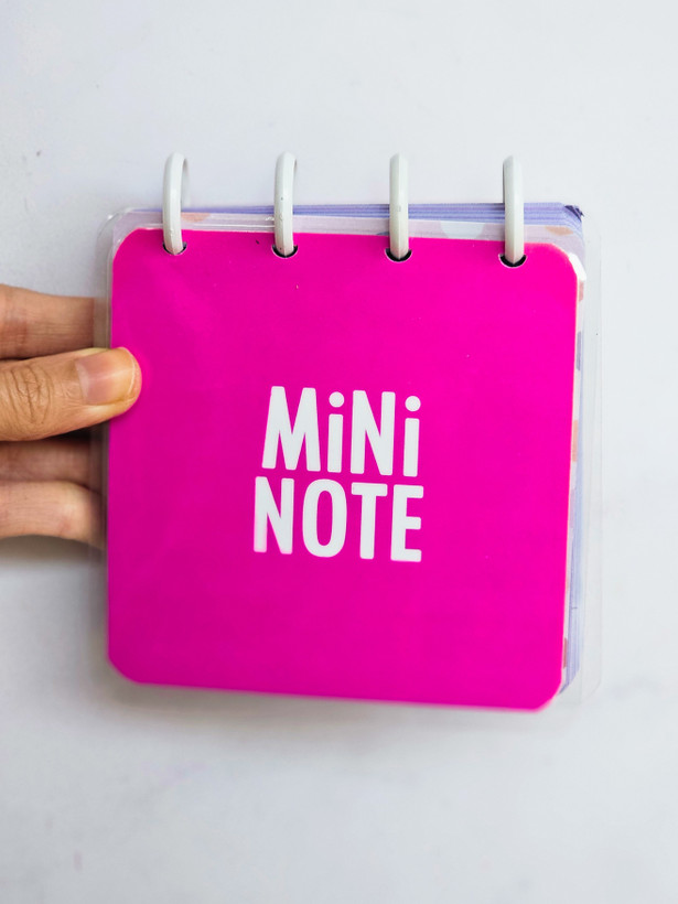 دفترچه دکمه ای جلد پرس شده آبرنگ ۱۰۰ برگ سرخابی