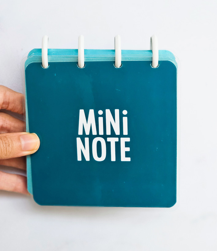 دفترچه دکمه ای جلد پرس شده آبرنگ ۱۰۰ برگ ابی پررنگ