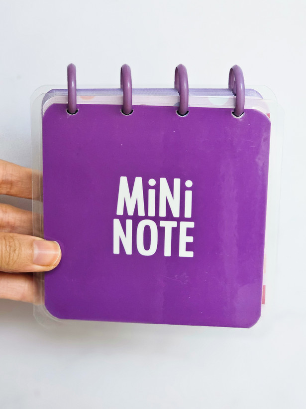 دفترچه دکمه ای جلد پرس شده آبرنگ ۱۰۰ برگ بنفش پررنگ