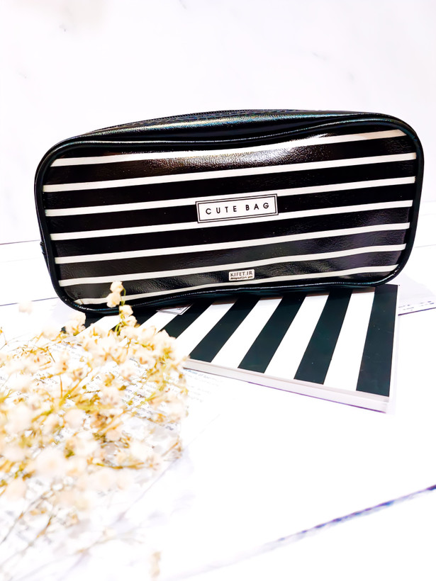 جامدادی بزرگ دانشجوییتک زیپ برند کیفت راه راه