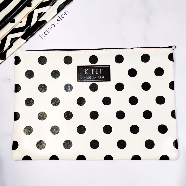 کاور چرمی a4 برند کیفت توپی سفید