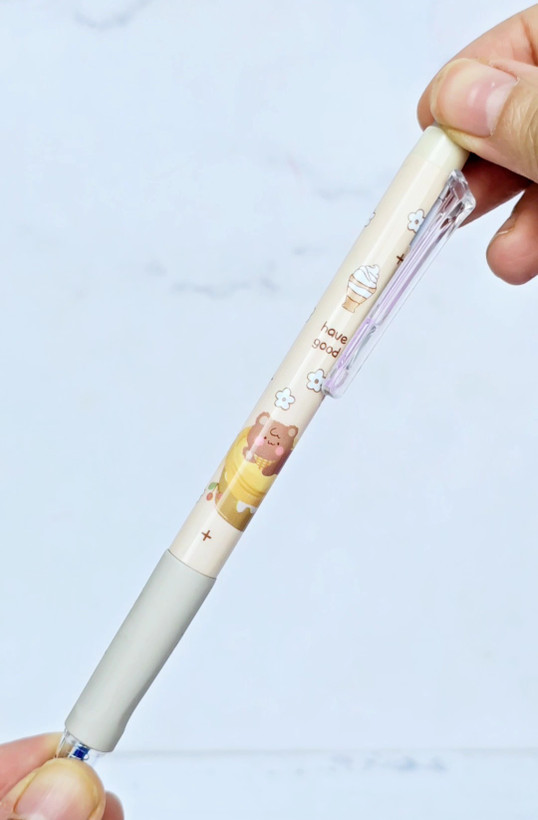 خودکار پاکندار خرسی نوک نازک رنگ کرم