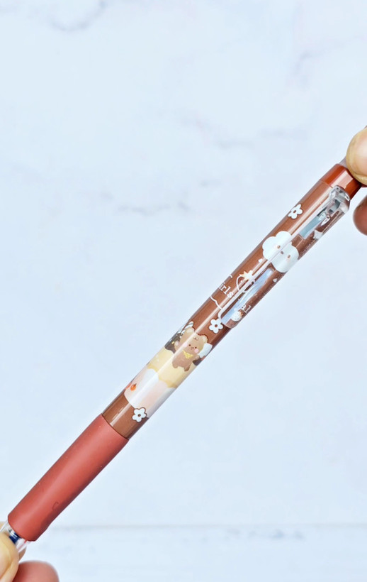 خودکار پاکندار خرسی نوک نازک قهوه ای