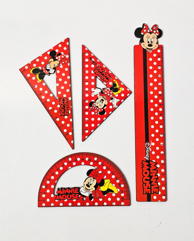 ست ۴ عددی خط کش گونیا نقاله طرح مینی ماوس