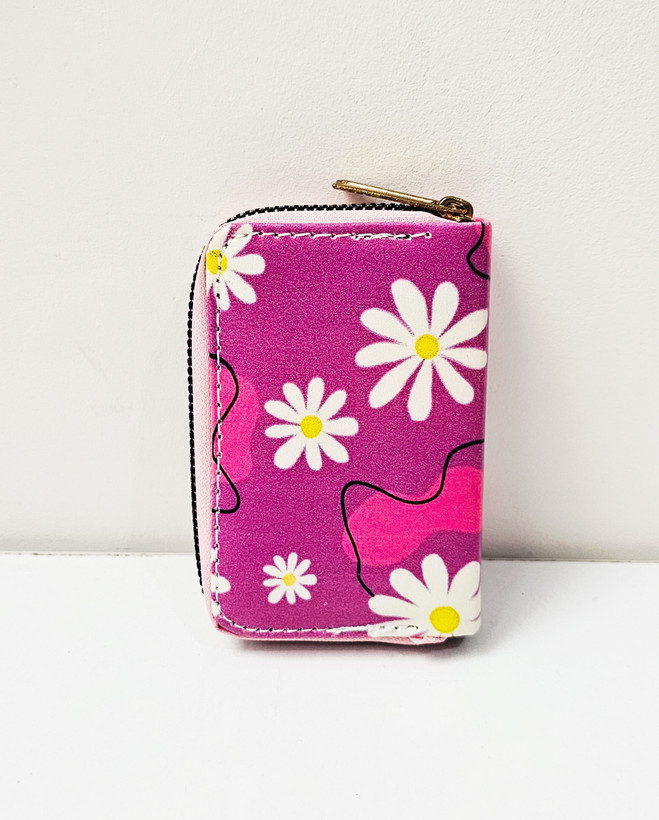 جاکارتی چرمی فانتزی طرح گل بنفش