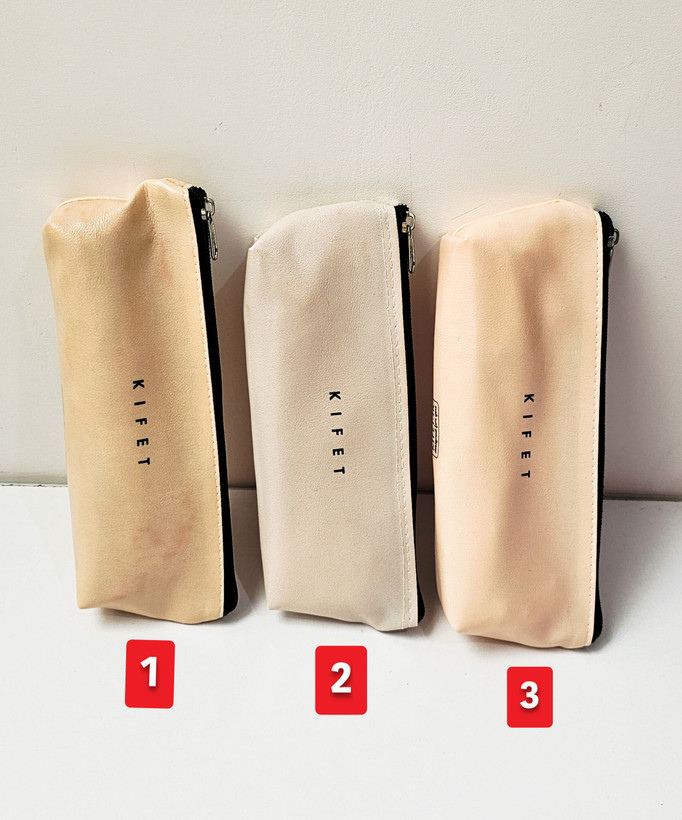 جامدادی پاستلی چرم برند کیفت طیف کرم