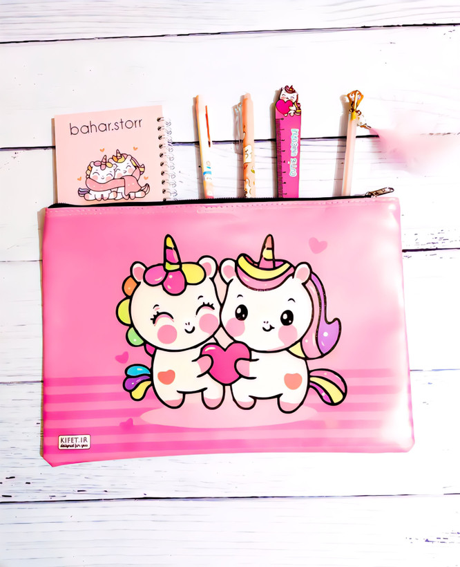 کاور چرمی سایز a4 برند کیفت طرح یونیکورن