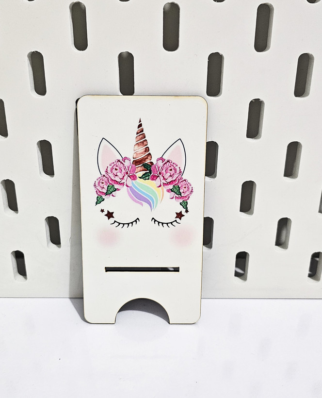 استند موبایل طرح یونیکورن سفید