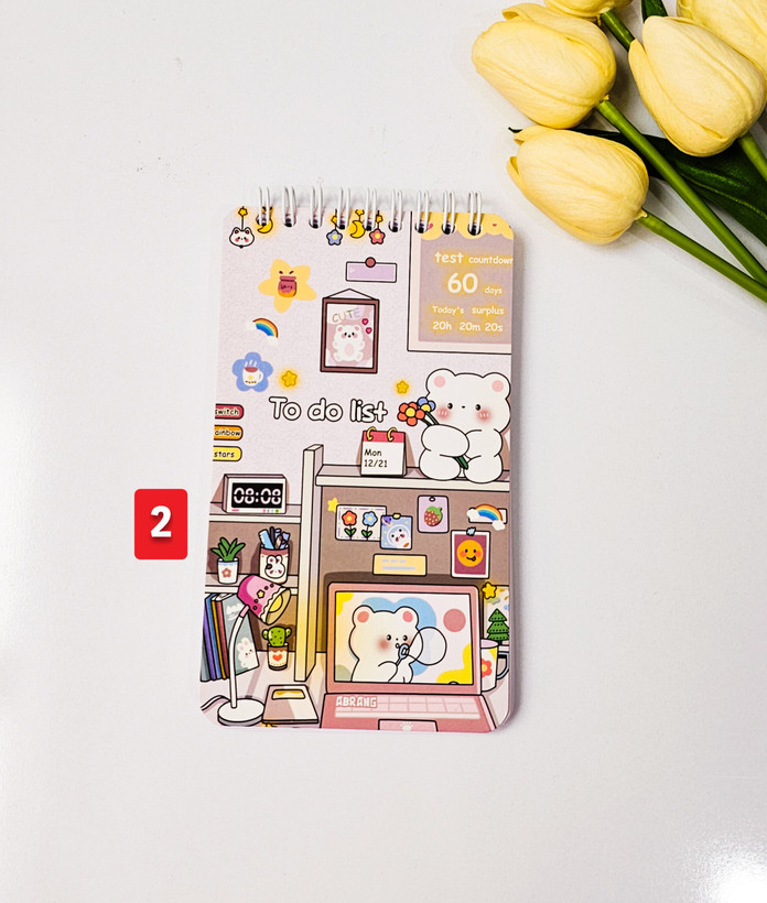 تودولیست جلد مقوایی ۱۰۰ برگ برند آبرنگ طرح حیوانات