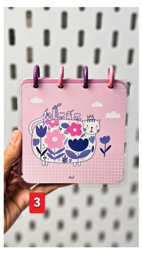 دفترچه دکمه ای جلد پرس شده برند آبرنگ ۱۰۰ برگ طرح گاو