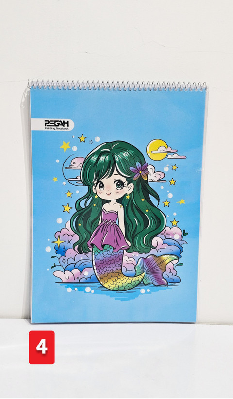 دفتر نقاشی جلد طلقی برند پگاه ۴۰ برگ طرح پری دریایی