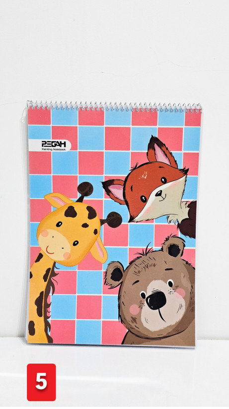 دفتر نقاشی جلد طلقی برند پگاه ۴۰ برگ طرح حیوانات