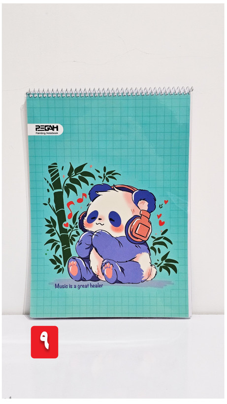 دفتر نقاشی جلد طلقی برند پگاه ۴۰ برگ طرح پاندا