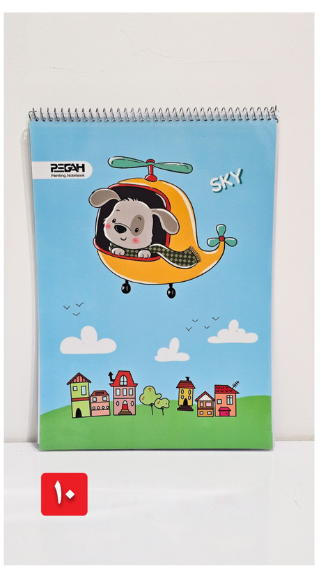 دفتر نقاشی جلد طلقی برند پگاه ۴۰ برگ طرح هاپو