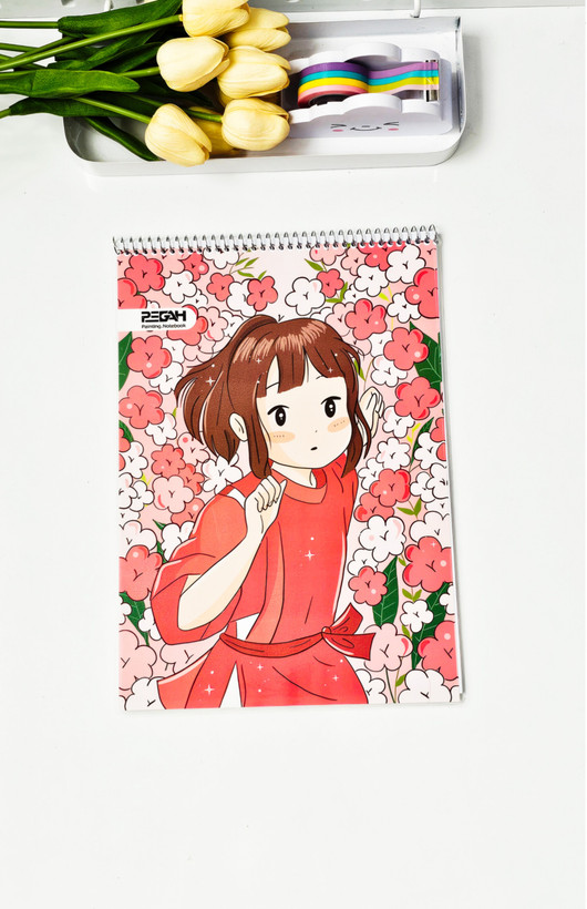 دفتر نقاشی جلد طلقی برند پگاه ۴۰ برگ طرح دختر