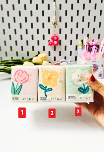 دستمال کاغذی طرحدار فانتزی گل